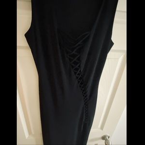 Crisscross front slit tank maxi sexy dress